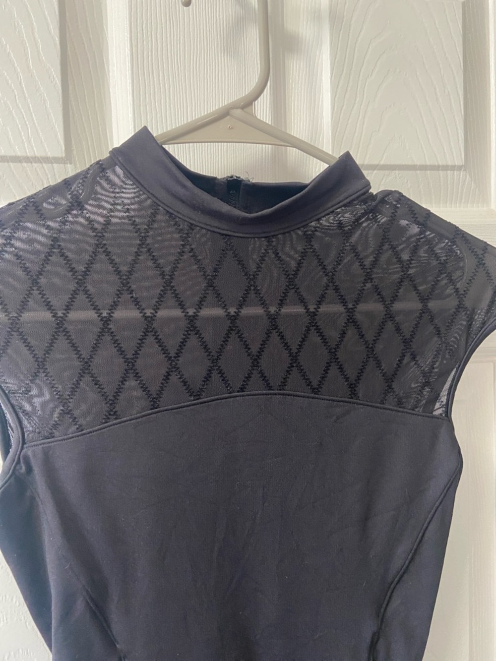 BLOCH Black Mesh Diamond Yoke Dance Leotard - Picture 5 of 6